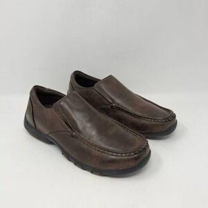Roper Trent Loafer Mens 8 Brown Faux Leather Pull On Shoe Casual Western Country
